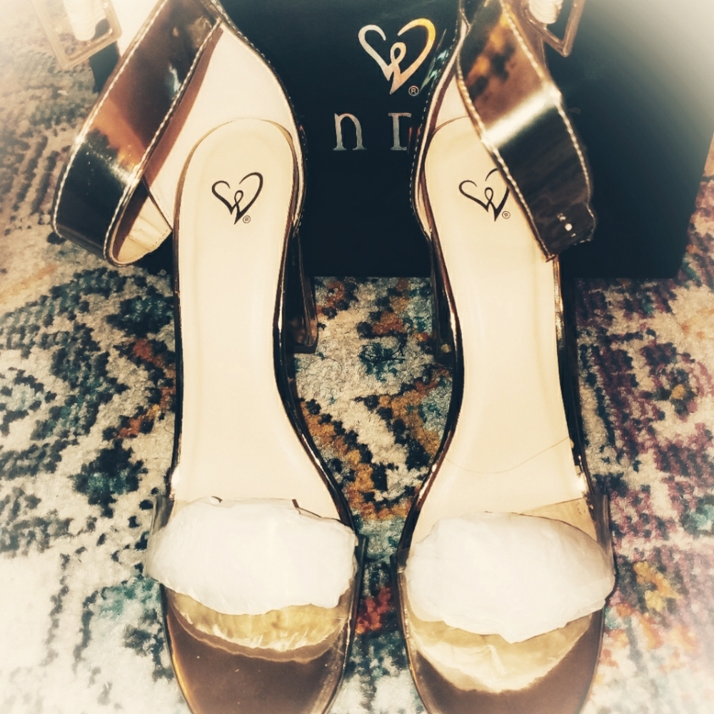 Windsor Gold Mirror/Metallic CLEAR STRAP Heeled Sandals (7)